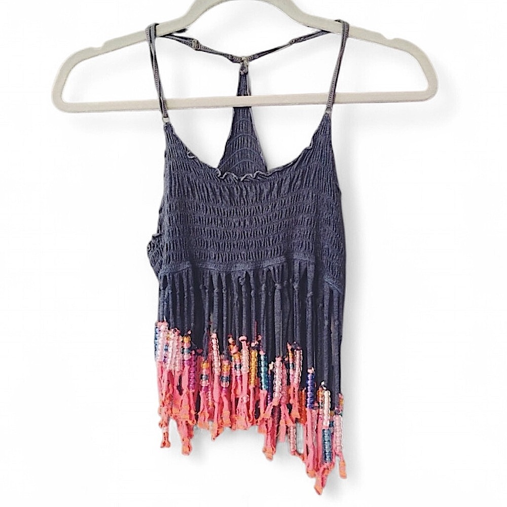 Festival Beaded Fringe Crop top